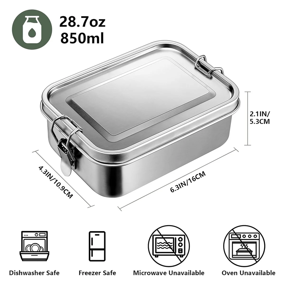 

X40A_28oz Bento Box, Ланч-бокс из нержавеющей стали для подростков, Ланч-бокс на 850 мл