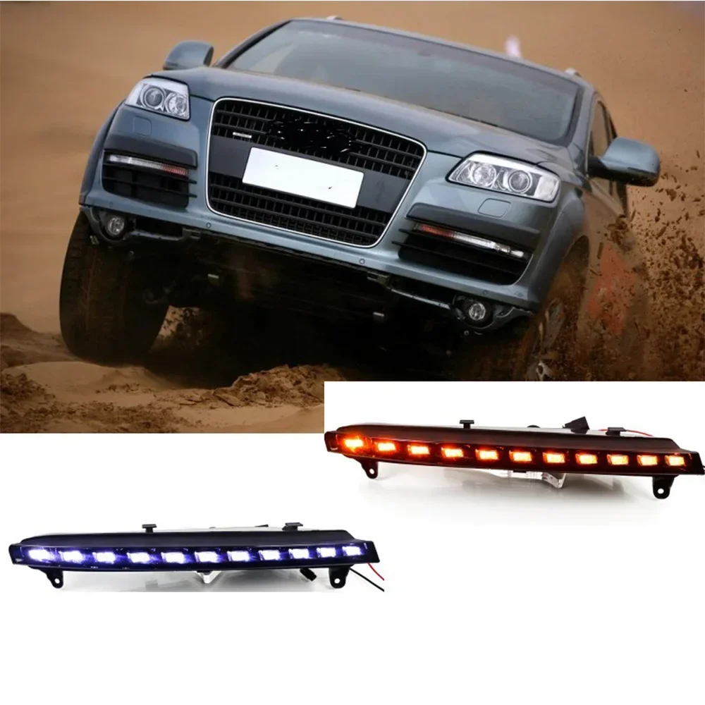 Front Bar Lights Modified Signal Lamp for AD Audi Q7 2006-2012 Day Running Lights 12V 3000K 6000K