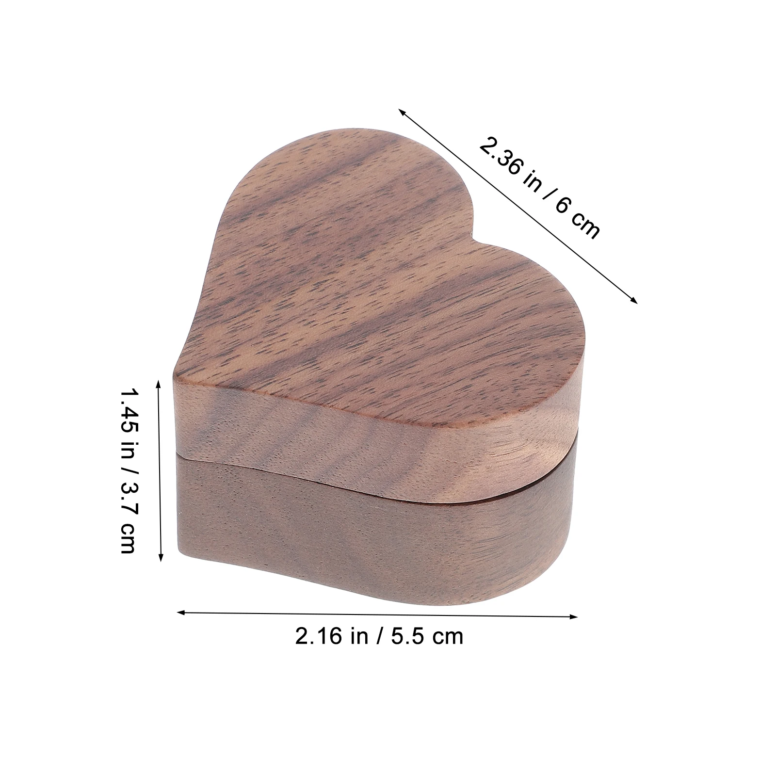 

Wooden Ring Box Heart Shape Small Jewelry Storage Box for Wedding Engagement Proposal Gift Durable Lightweight Mens for Rings