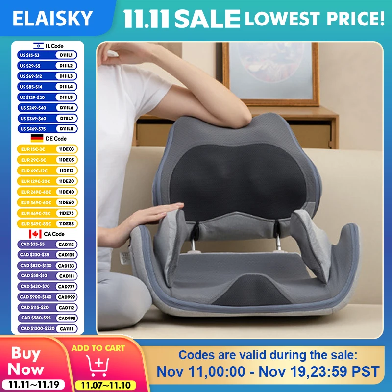 

Electric Massage Cushion Pelvic Bone Instrument Cushion Retract Hips Lift Hips Multi-Function Household Fold Waist Massager