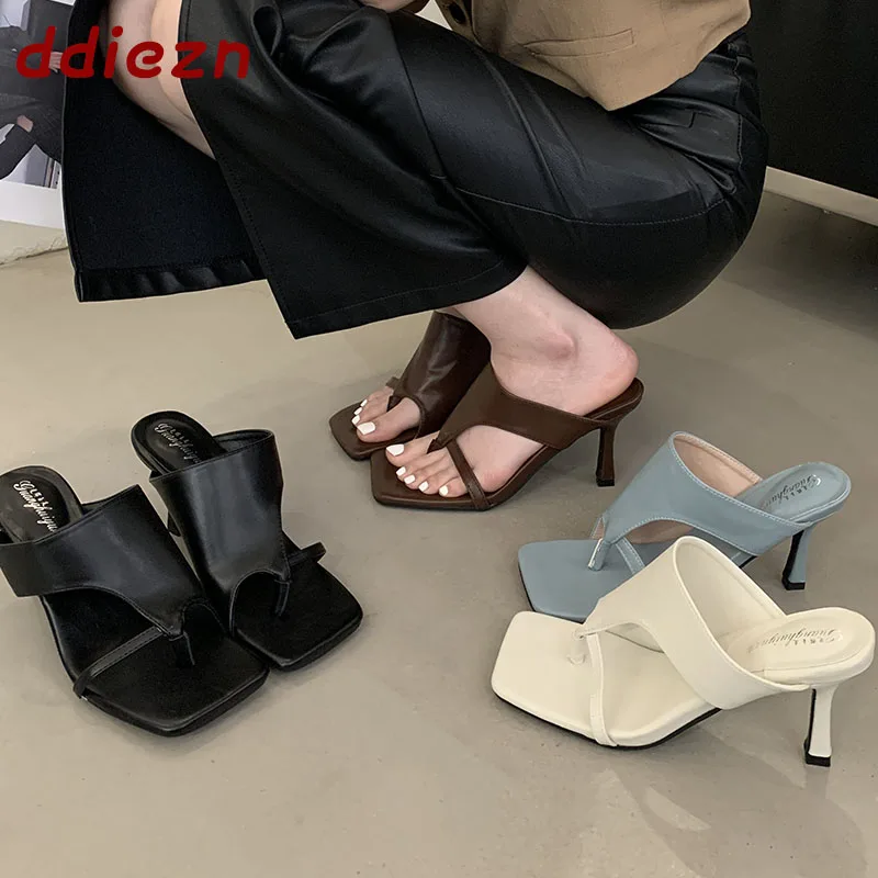 

Summer Fashion Open Toe Women Slippers Flip Flops Slip On Shoes Thin High Heels Outdoor Pumps Sandal Slippers Shoes For Lady