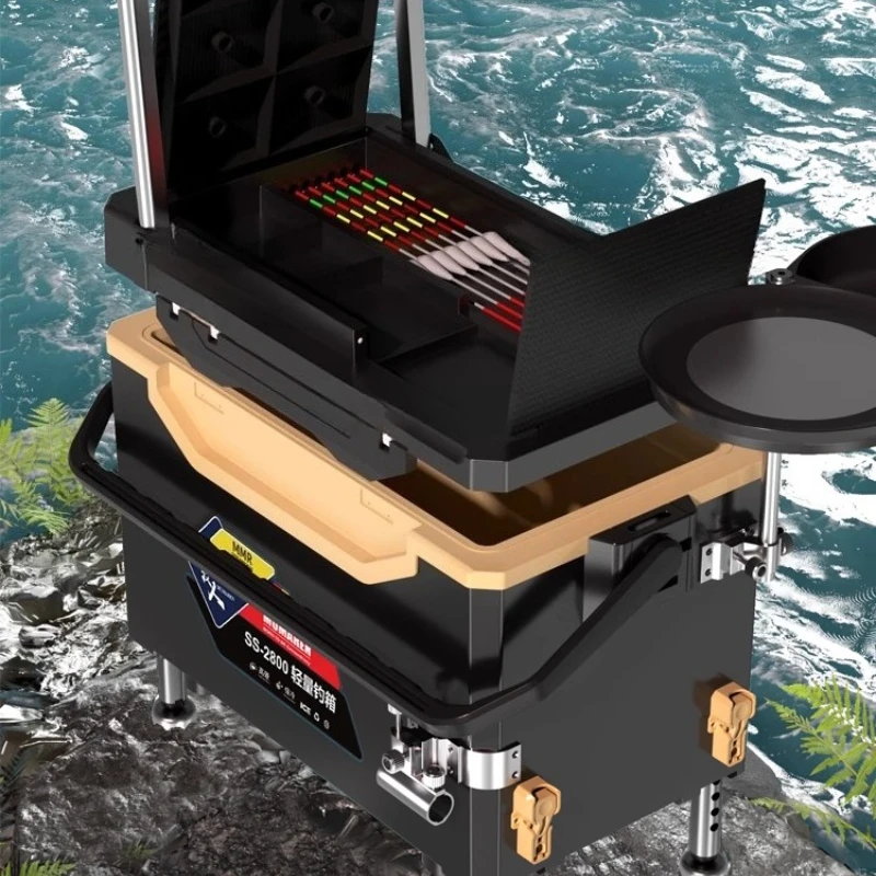 منظم تخزين صندوق أدوات صيد السمك متعدد الوظائف جديد، مجموعة كاملة من ملحقات معدات الصيد الترفيهية المحمولة #2