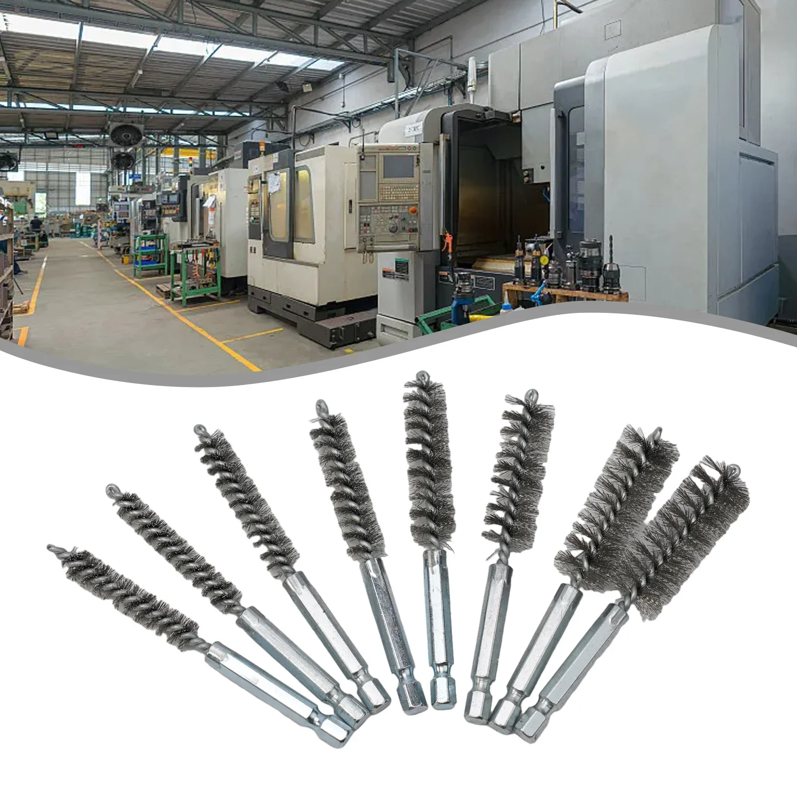 Reliable and Efficient Performance 8pcs Wire Tube Cleaning Drill Brushes Set for Rust Cleaner Washing Polishing