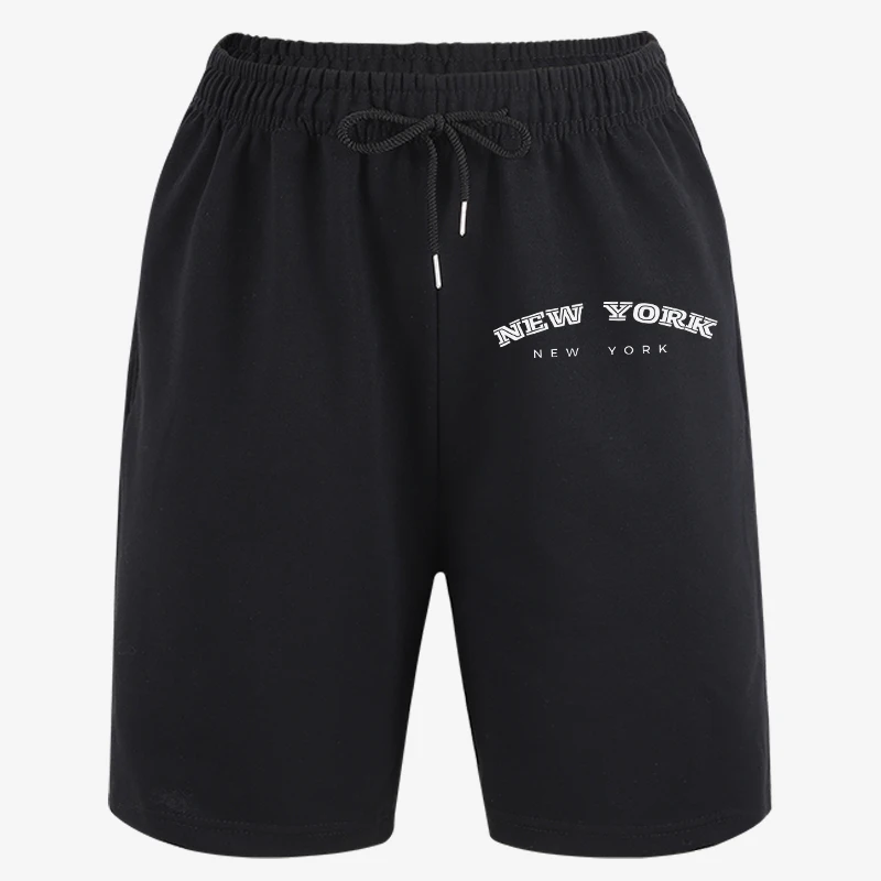 

New York Letter Printed Men Oversized Pants Summer Classic Drawstring Bottom Fashion Fitness Short Pant Jogging Loose Shorts