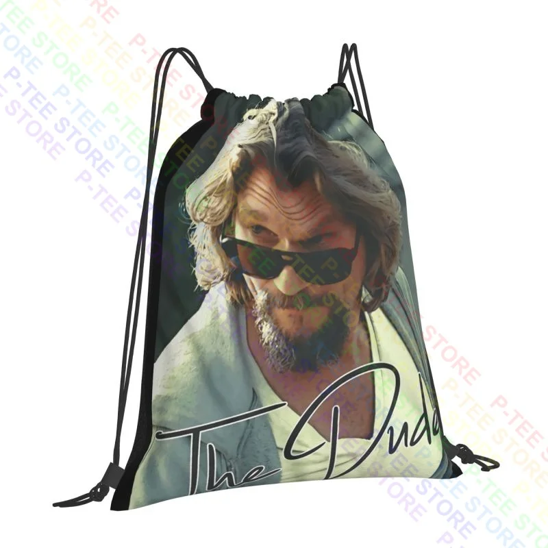 Big Lebowski The Dude Photo Jeff Bridges Drawstring Bags Gym Bag Gym Portable Shopping Bag Riding Backpack