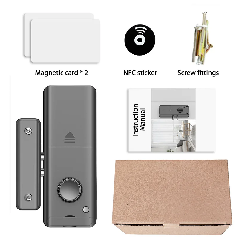 XSDTS Fingerprint Password Card Tuya APP Invisible Automatic Motor Bolt Smart Lock For Home Door No Drilling Hole Installation view 5