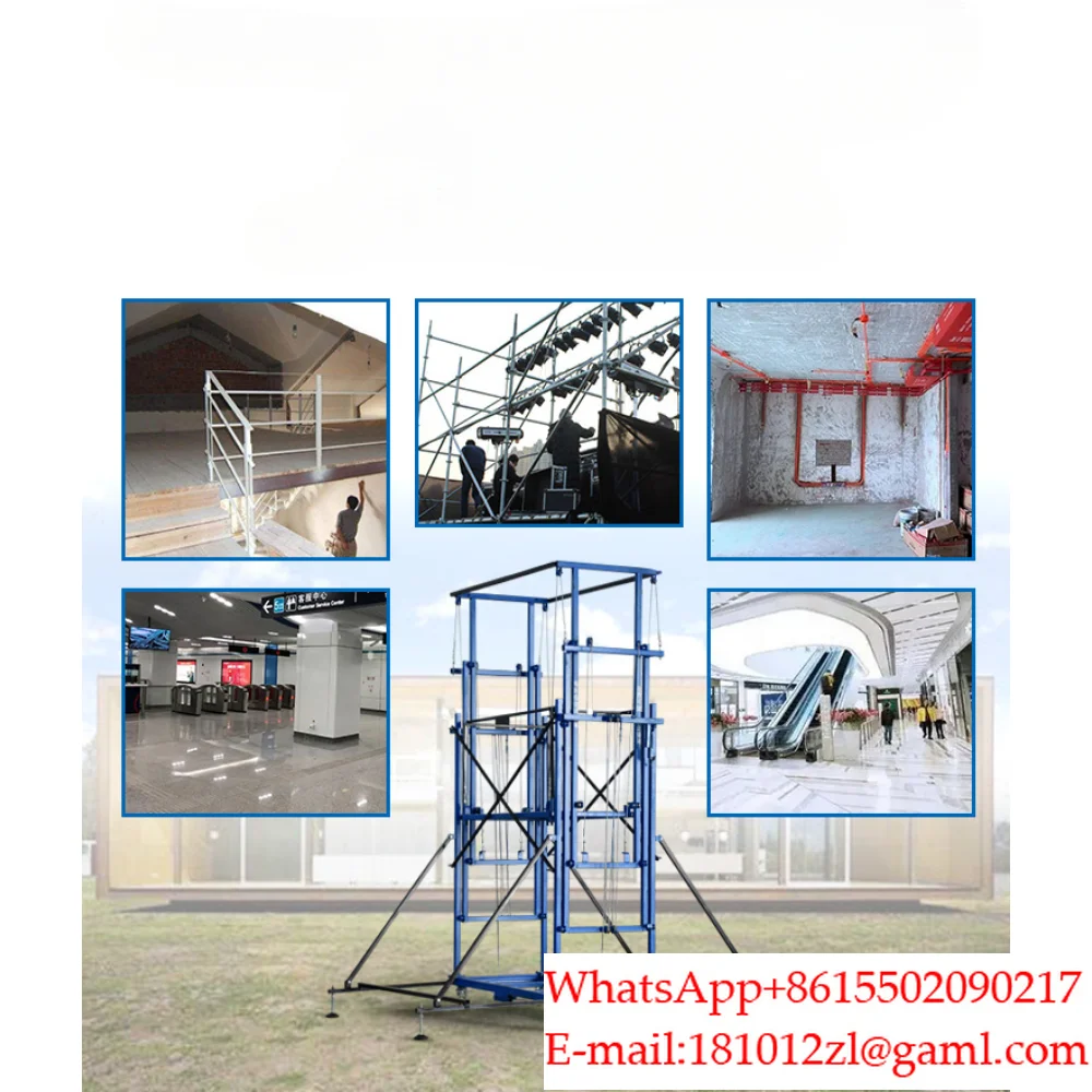 Electric scaffold lift folding home decoration site small automatic lifting platform remote control hoist