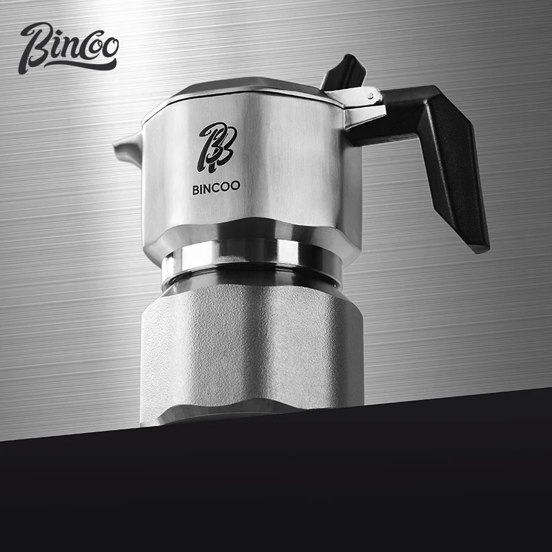 

Bincoo Moka Pots Concentrated Latte 316 Stainless Steel Coffee Pot for Baristas to Use Mocha Three Valve Italian Extraction Pot