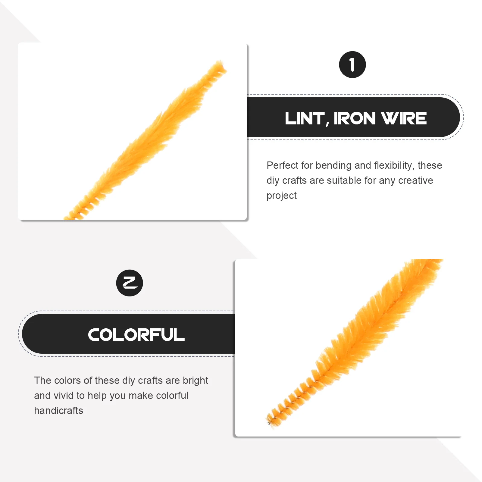 100 قطعة ينبع حرفي قابل للانحناء من الشنيل DIY بها بنفسك الحرف اليدوية للأطفال مشاريع فنية أنشطة الفصول الدراسية المدرسية الأنابيب #2