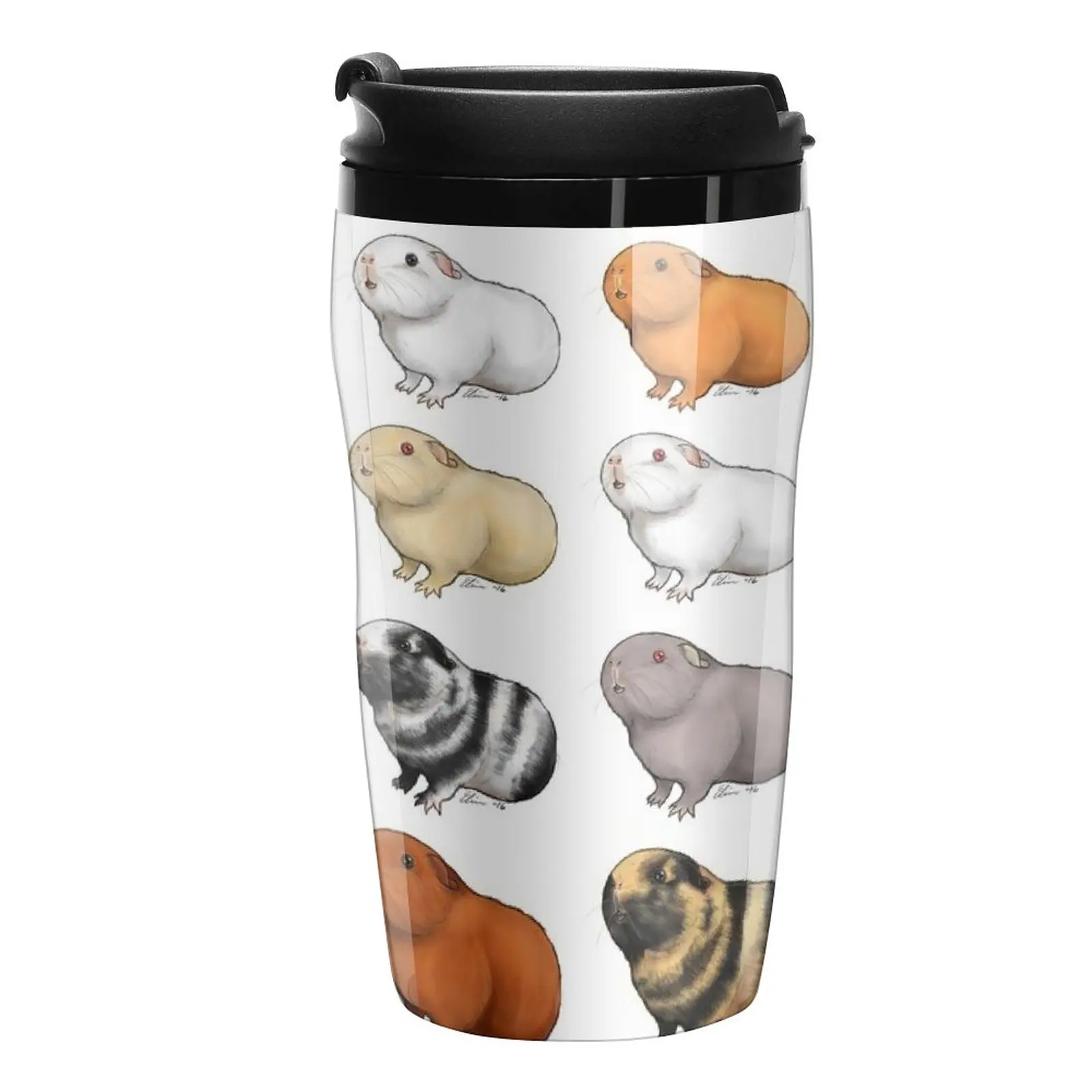 New Piggie Bunch - Guinea Pig Design Travel Coffee Mug Black Coffee Cup Cup Set Set Cups Coffee