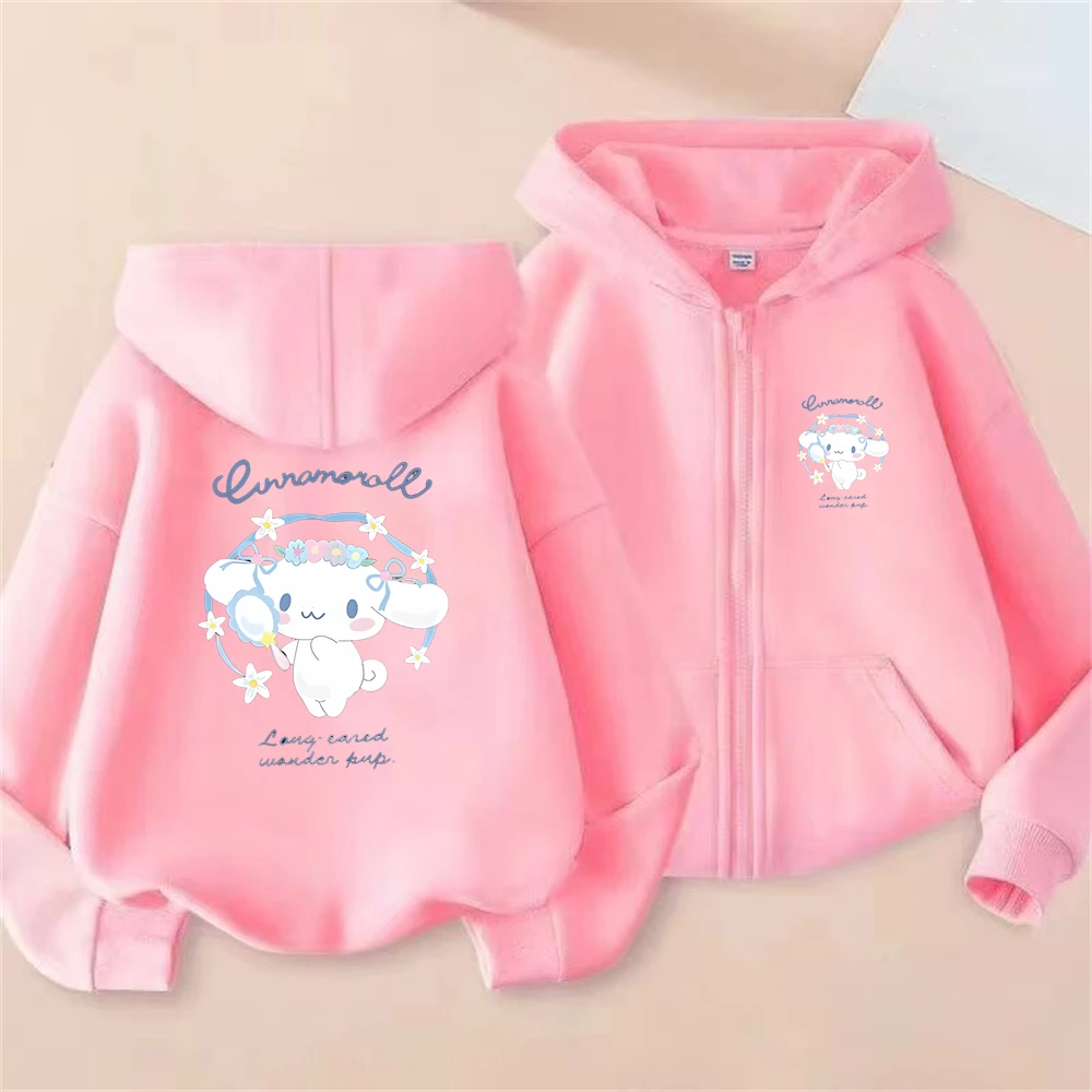 

Sanrio Hoodie Children tops Zipper style coat Boys black Girls pink Sweatshirt Suitable age 3-12 Children leisure Clothing