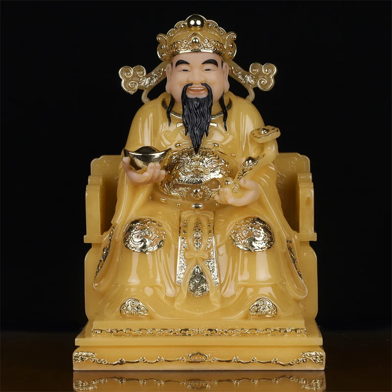 large Asia high grade jade CAI SHEN YE Mammon God of wealth buddha statue HOME SHOP COMPANY bring wealth Amass fortune money