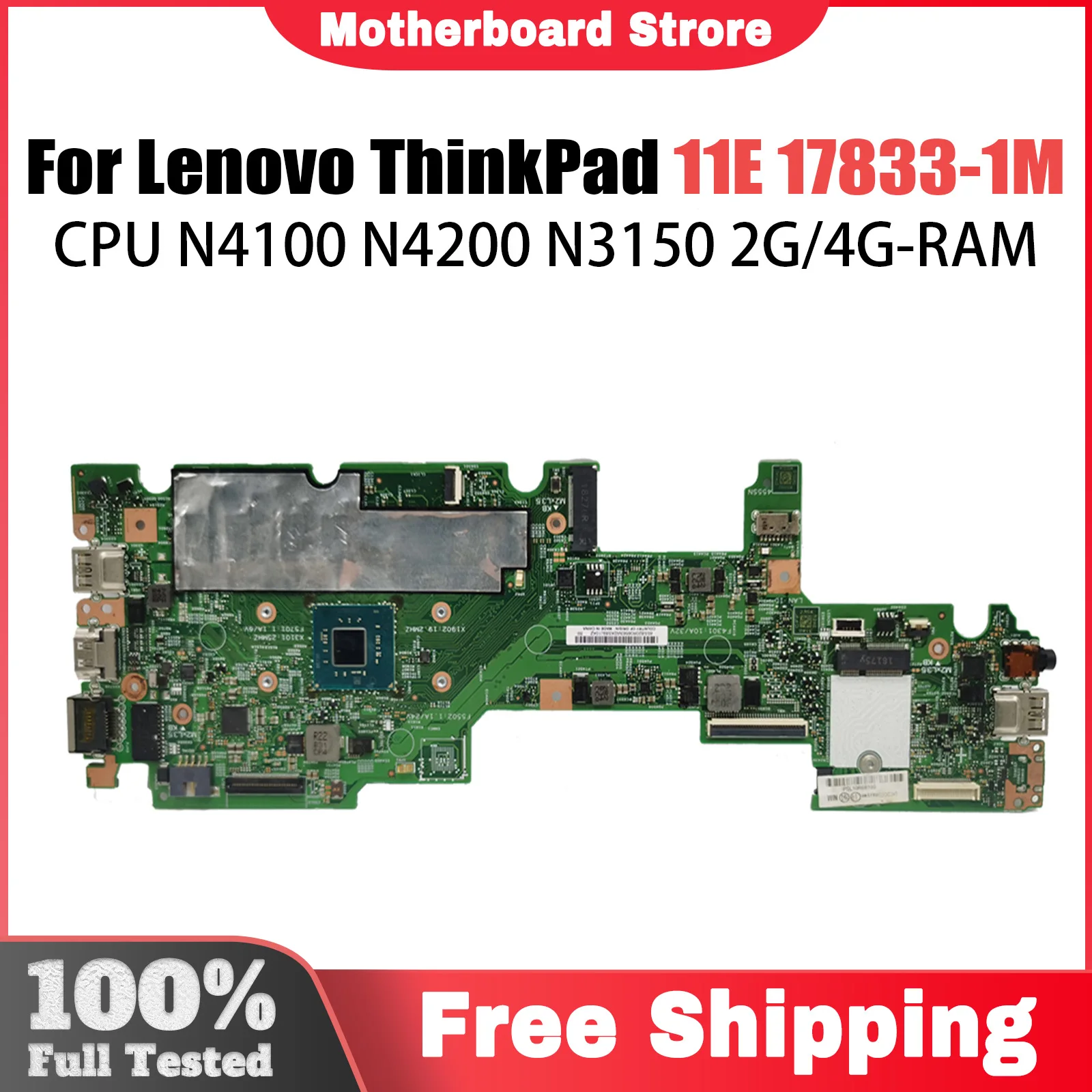 

For Lenovo ThinkPad YOGA 11E Laptop Motherboard 17833-1M N4100 N4120 N5000 N5030 RAM 4G 8G Notebook Mainboard Full Test yoga11E