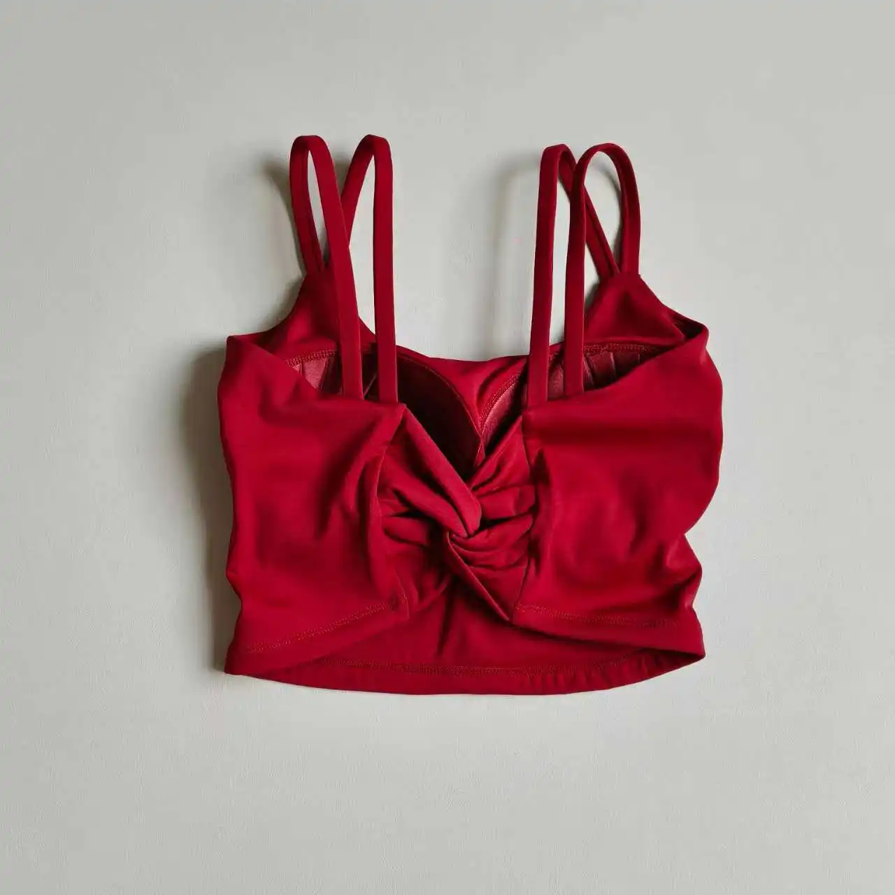 Damen-Sport-BH mit hoher Stützkraft, einteilig, mit festen Cups, Push-Up, stoßfest, schnelltrocknend, atmungsaktiv, Yoga-Top für Laufen und Fitness – Detail 7