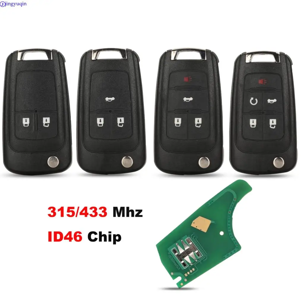 

jingyuqin Car Remote Key Suit For Chevrolet Cruze Epica Lova Camaro Impala 2/3/4 Buttons 433/315MHz Control Alarm Fob