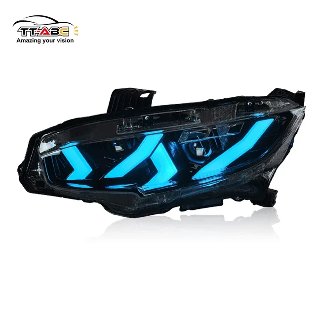 TT-ABC New Start-up Animation Led Angel Eye DRL Headlight for 2016-2020 Xenon Projector Lens Signal Head Lamp