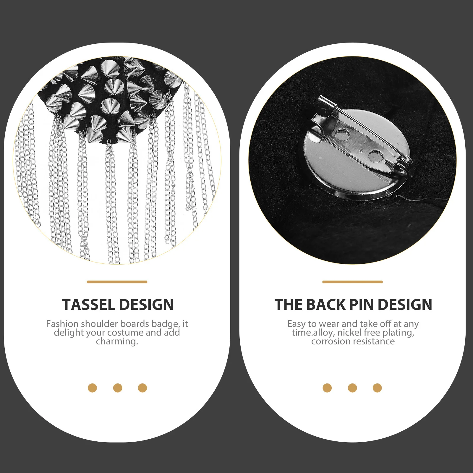 

2pcs Tassel Epaulet Shoulder Board Badge Retro Fringe Decor For Clothing Hats Shoes Alloy Nickel Free Corrosion Resistant