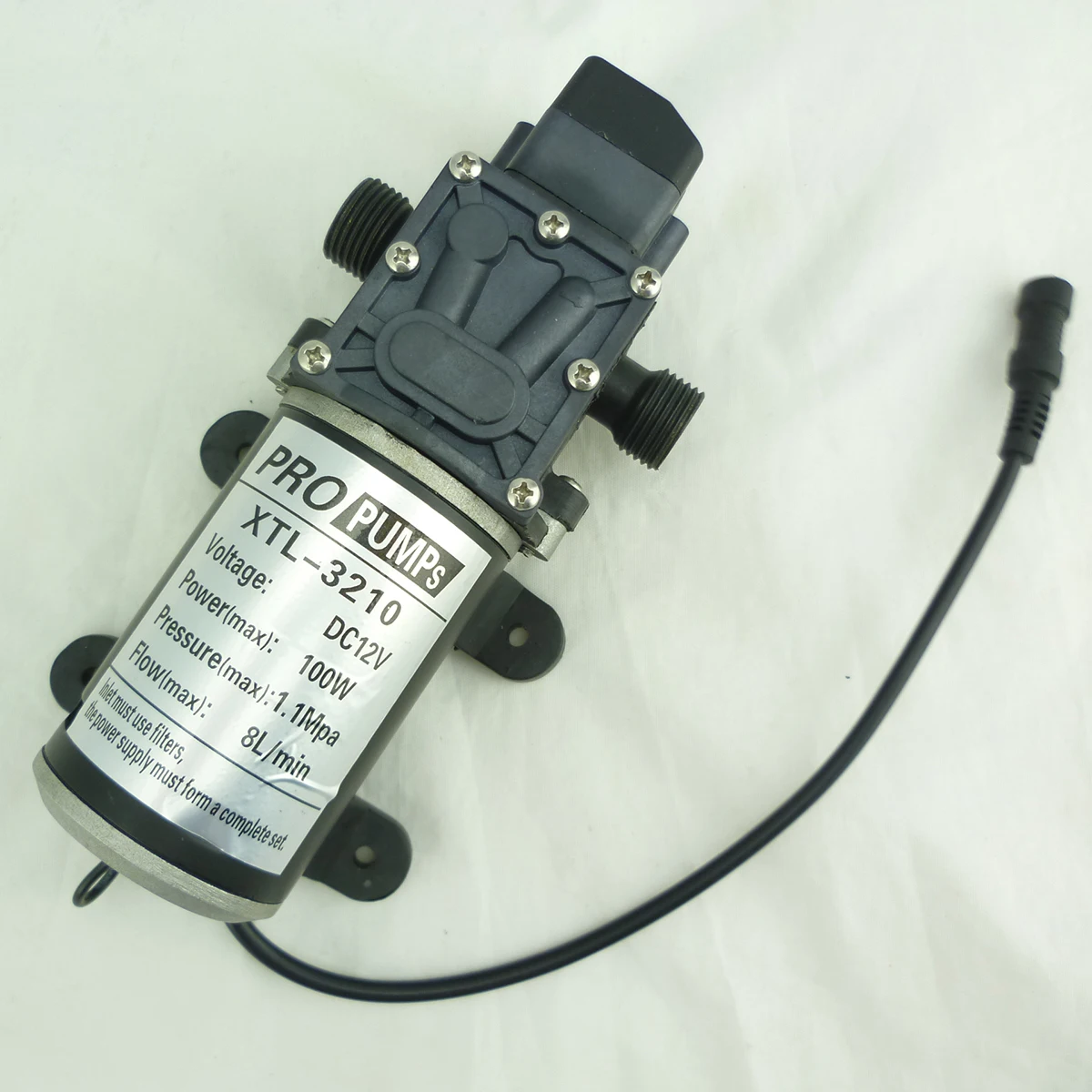BEST DC 12V 100W High Pressure Micro Diaphragm Water Pump Automatic Switch 8L/min 18.3 x 10 x 7.5cm