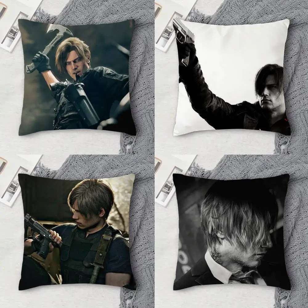 

Leon R-Resident RE9 Evil 9 Double-sided Printed Square Decorative Cushion Cover for Sofa Living Room Home Decor