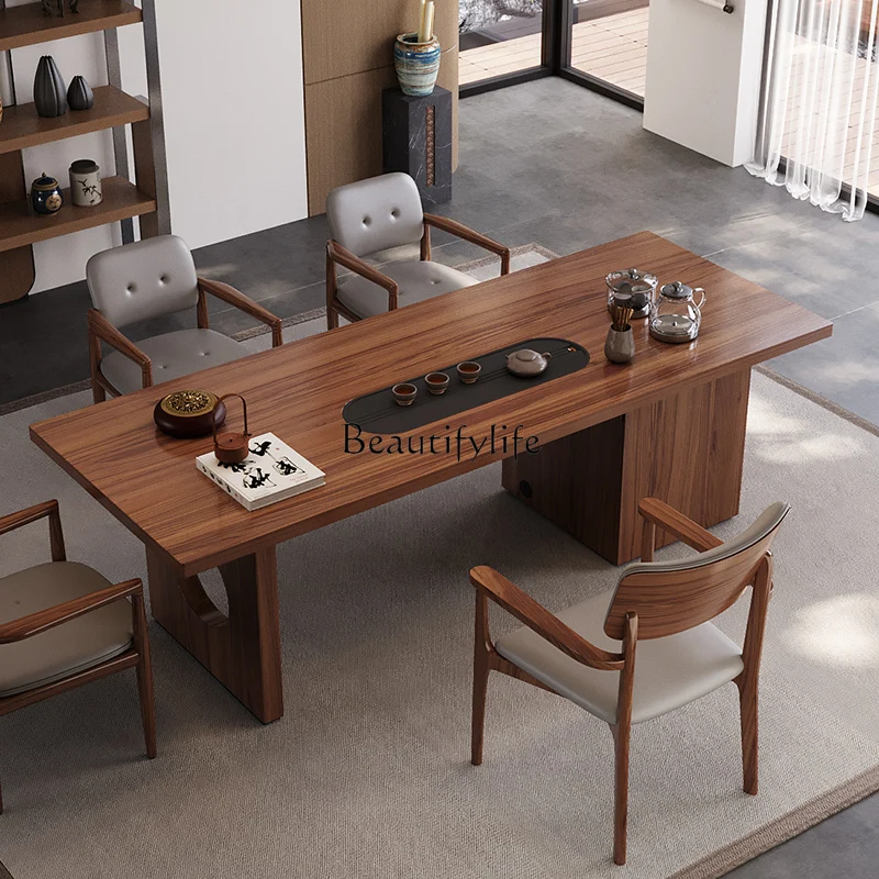 Meja teh kayu solid abad pertengahan