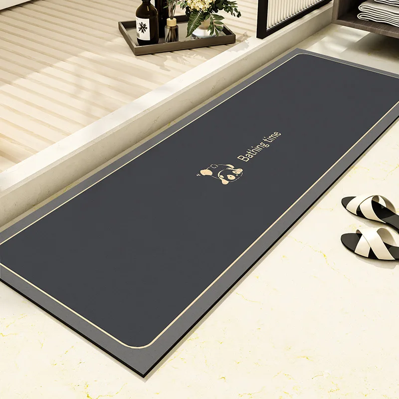 VIKAMA Cartoon Strip Bathroom Floor Mat Water Absorbing Kitchen Dirt Resistant Easy Clean Cloakroom Laundry Rug Home Decor