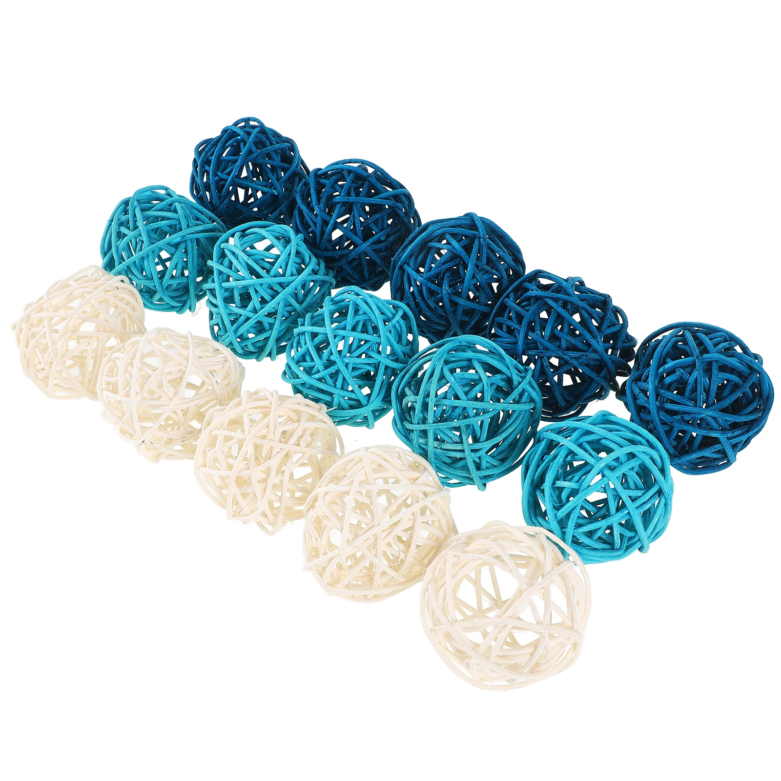 

15Pcs Rattan Balls Decorative Orbs White Blue Handmade Plant Fiber Bowl Fillers Home Office Hotel Room Decor Aromatherapy