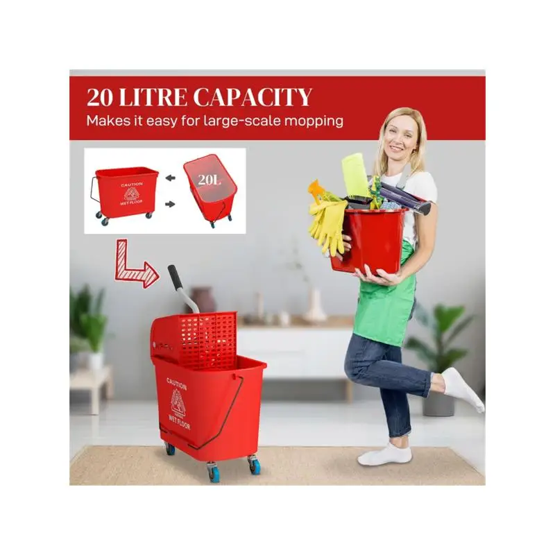 دلو تنظيف بعجلات - محمول ومريح لسهولة النقل