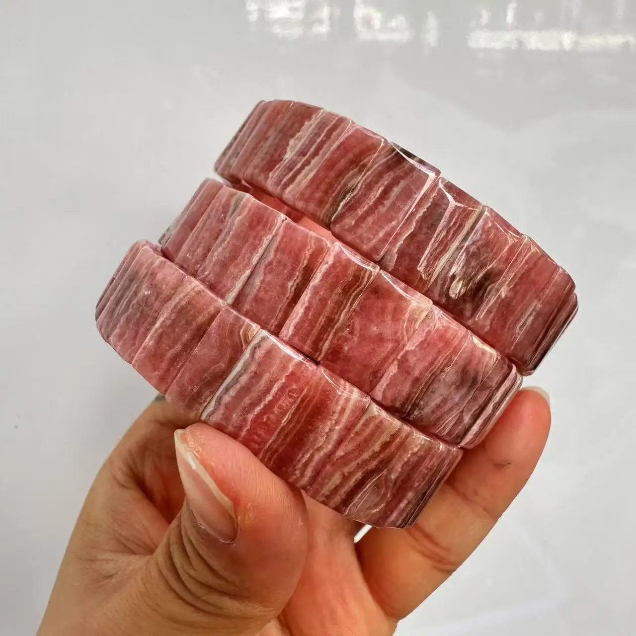 

Natural Argentina Rhodochrosite Bangle Loose Beads for Jewelry For Woman Making DIY Bracelet For Gift Accessories Wholesale