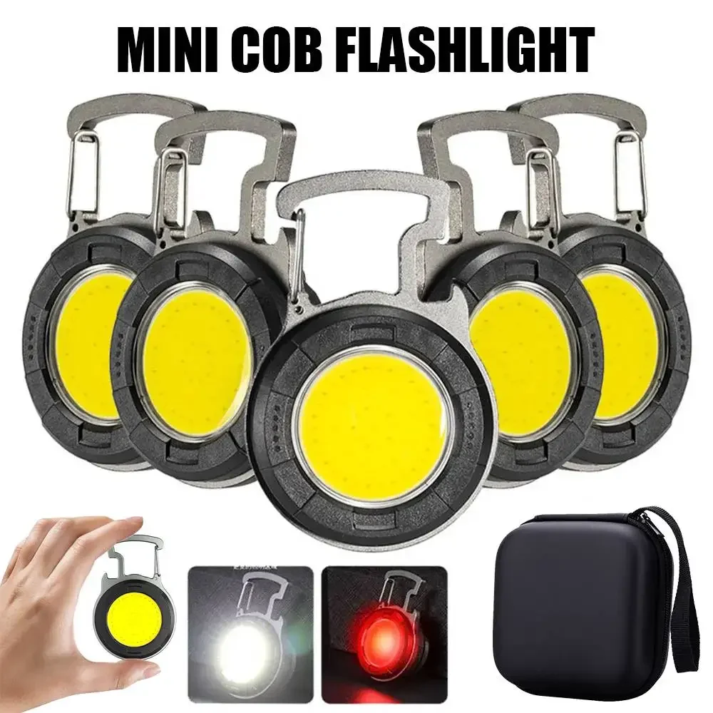 LED Mini Multifunctional Flashlight Rechargeable Magnetic Suction Maintenance Work Light Waterproof Outdoor Emergency Lighting