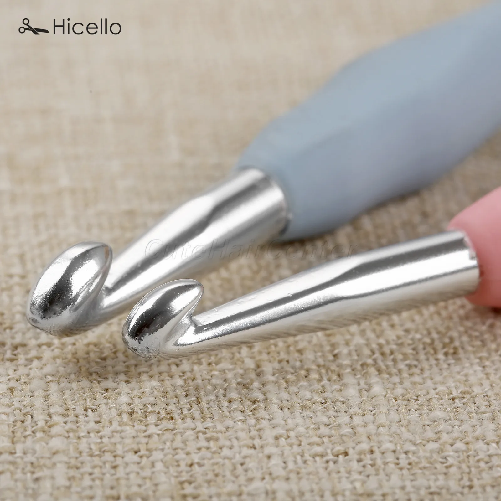 1pc Crochet Hook 7mm/8mm Aluminum Alloy Knitting Needles Tool Thick Head Light Color Blue Pink Soft Handle Craft DIY Hicello