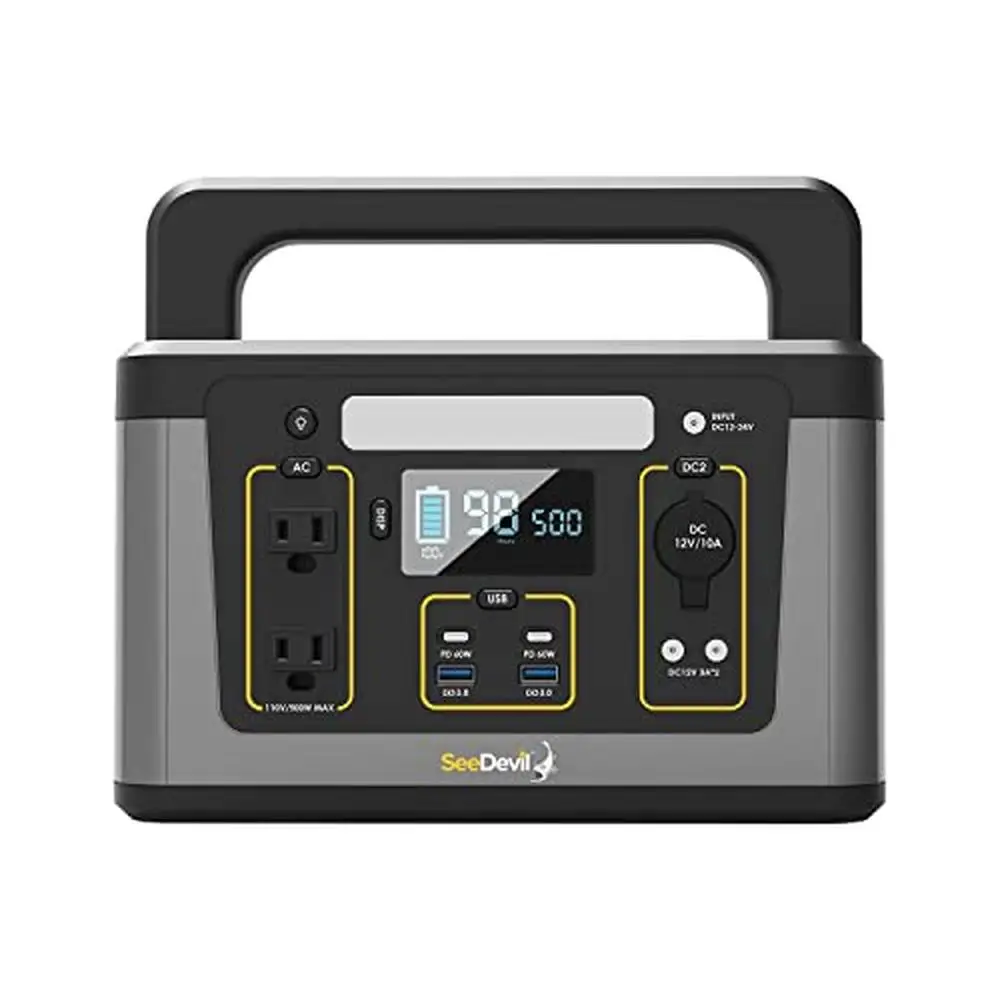 Portable Power Station Solar Generator Lithium Battery 500W 560Wh AC Outlet 110V/500W Pure Sine Wave With Multiple Ports Camping