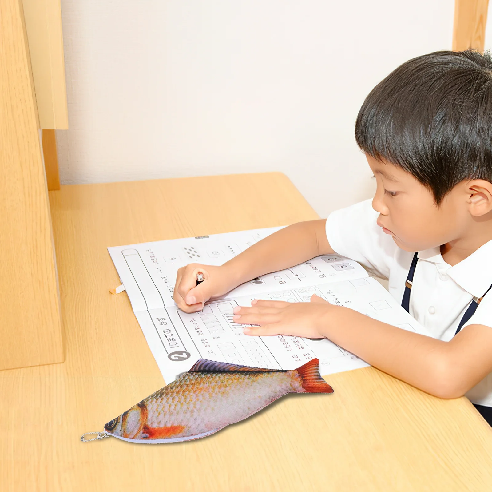 

Fish Pencil Case Realistic Zipper Closure Bag Pen Pouch Coin Purse School Supplies Makeup Teens Fish Pen Box