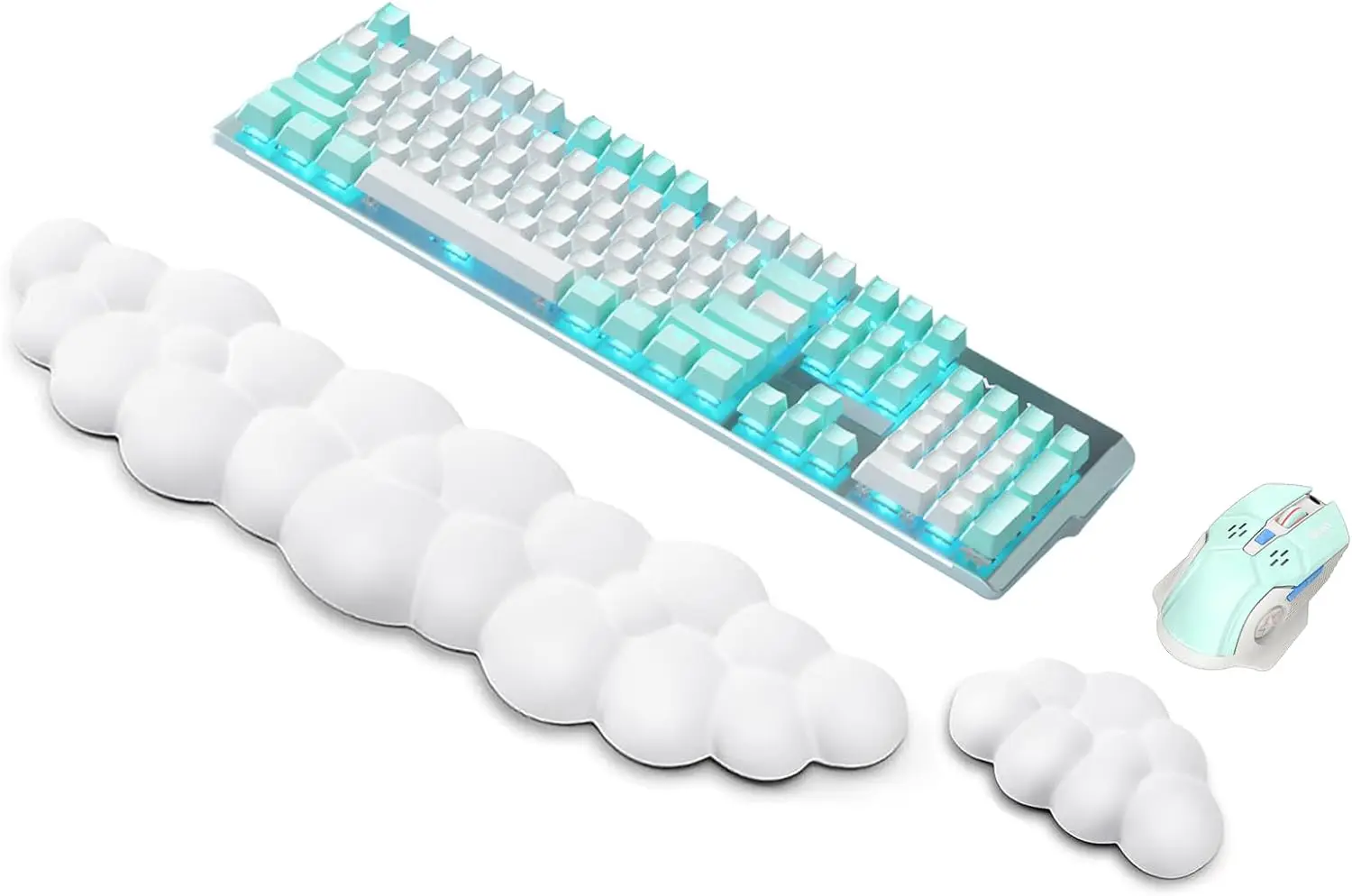 Poggiapolsi per tastiera morbida Nuvola Tappetino da scrivania in gomma antiscivolo Tappetino per mouse ergonomico Tappetino per mouse da ufficio Accessori di supporto per polsino