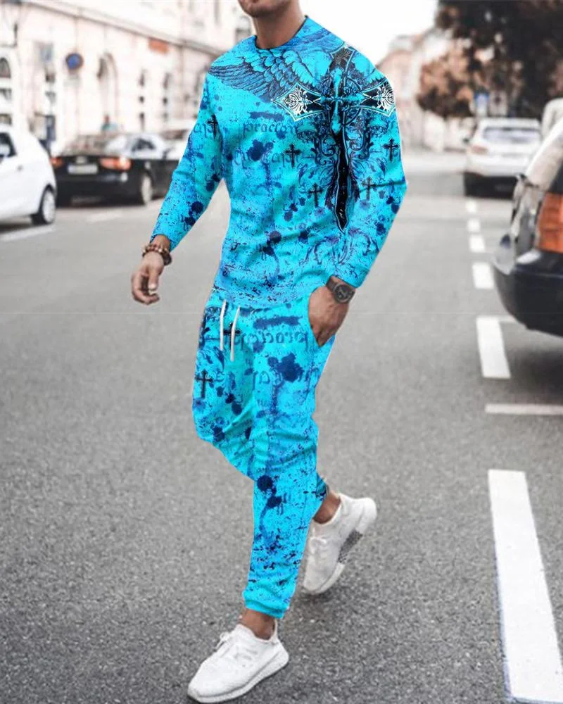 

2025-26, летняя распродажа, дизайн с 3D принтом, спортивный мужской костюм для путешествий на открытом воздухе, классический повседневный удобный брючный костюм с длинными рукавами