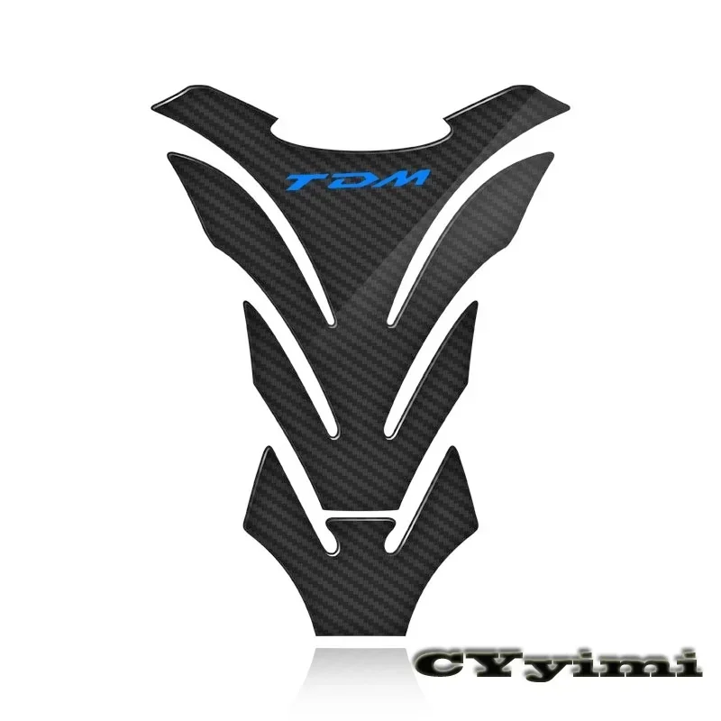 3D Carbon Fiber Motorcycle Fuel Tank Pad Cover Protector Decal Stickers For  TDM 900