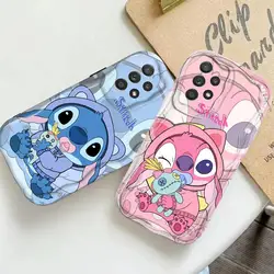 Disney Angel Stitch Case for Samsung Galaxy A13 A32 A34 A25 A24 A54 A53 A33 A73 A22 4G A23 5G A72 A73 A52 A52s Capa Cover