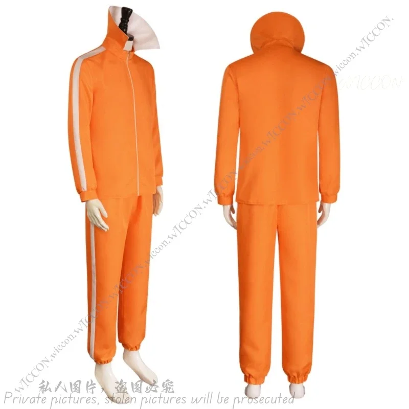 MN1 Vector Movie Costume Cosplay Arancione Jakect Pant Occhiali Abiti Set Parrucca a forma di fungo Vestito operato da Halloween Vestito da festa 9 * Jy