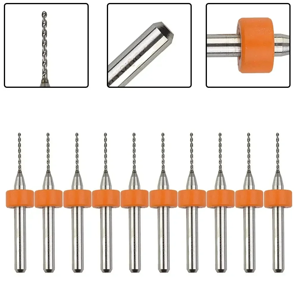 10 pçs mini brocas de carboneto cnc conjunto de broca placa de circuito de impressão broca para placa pcb carboneto de tungstênio aço brocas