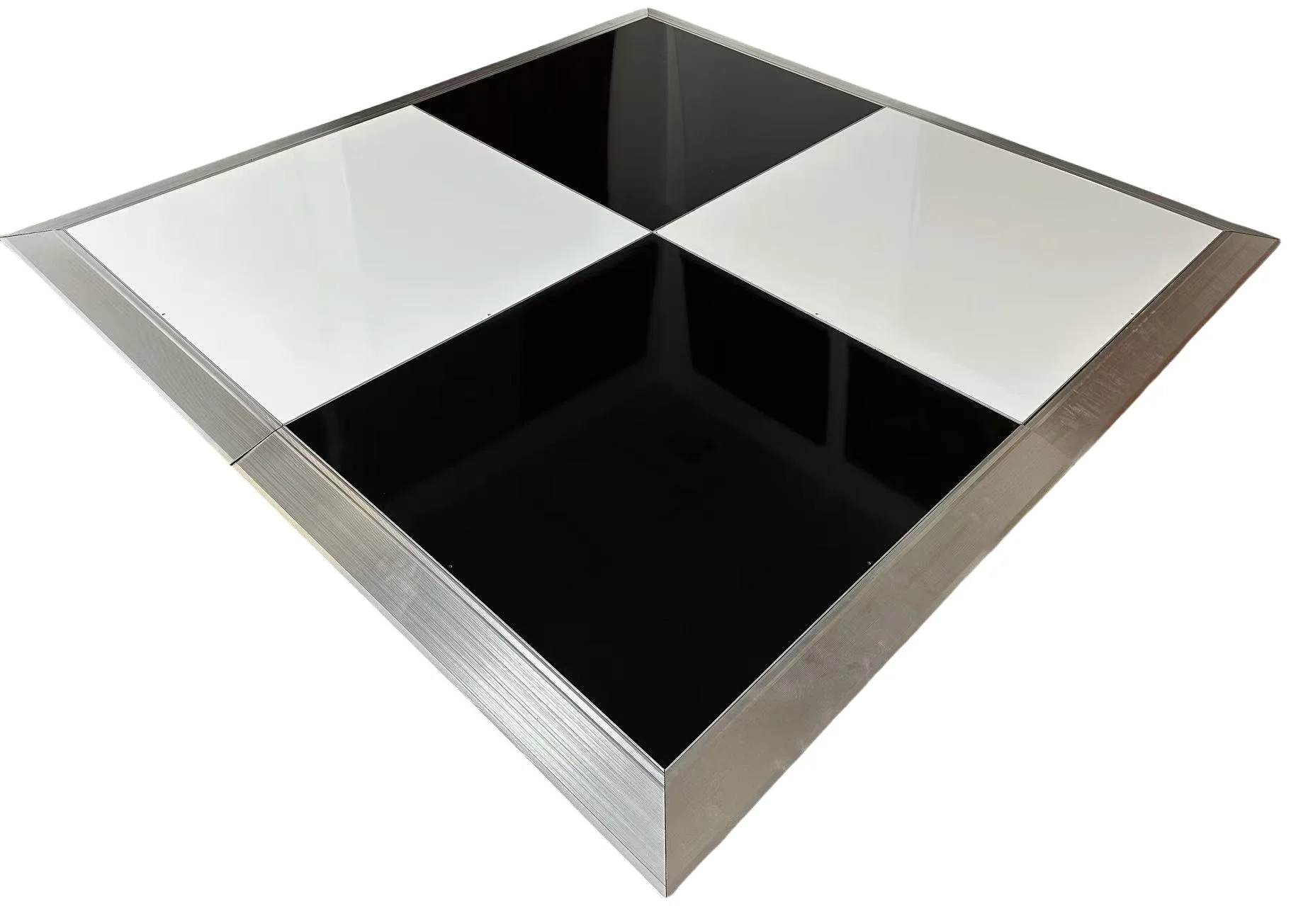 

Портативный бесшовный глянцевый белый/черный деревянный танец для свадебного мероприятия