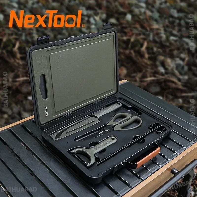 

Nextool Barbecue Tools Set Outdoor Camping Picnic Knife Chopping Board Multifunctional Scissors Portable Desk BBQ Carrying Case