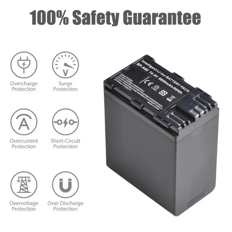 6800mAh BP-A60 Bateria BP A60 Battery for Canon CA-CP200L EOS C200 C200 PL  C200B C300 Mark II  XF705 98Wh