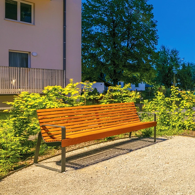 مقعد في الهواء الطلق حديقة الحديد المطاوع مقعد بارك البلاستيك الخشب كرسي المضادة للتآكل الخشب مقعد الترفيه الفولاذ المقاوم للصدأ بارك كرسي