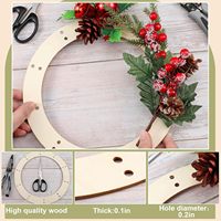 6/12pcs 30cm round Wooden Wreath Frames Unfinished Floral Hoop Rings for DIY Christmas Easter Wedding Holiday Wall Home Decor