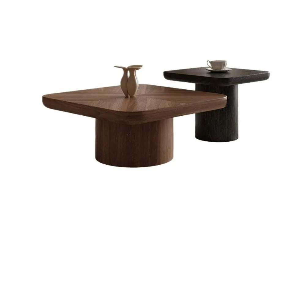 

Coffee table combination square household living room small apartment walnut solid wood coffee table
