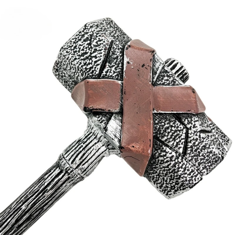 59cm/23.23in Halloween Props Grey Hammer Cosplay Model Weapons Plastics Anime Peripherals Collectible Party Gifts Ornaments Toy