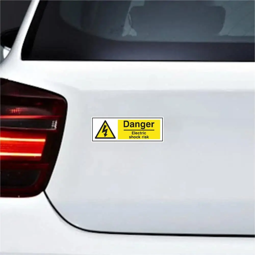 DANGER ELECTRIC SHOCK RISK Warning Sticker for Bumper Laptop Fridge Door Decal Safety Sign Reflective Car Stickers
