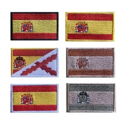 Spain National Flag Embroidery Tactical Patch 8*5cm Standard Size Hook Back with Adhesive Loop Multiple Colors Spanish Banner