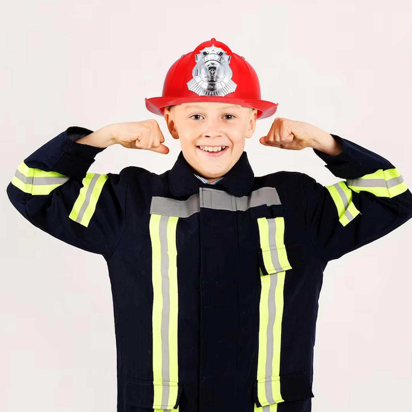 

Fire Safety Hat for Kids Lightweight Durable EcoFriendly Plastic Perfect Cosplay Props Role Play Party Events