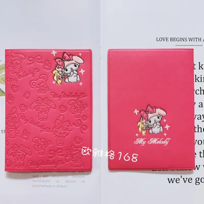 Sanrio Hello Kitty Girl Passport Set Pink My Melody Portable Document Storage Set Travel Boarding Passport Card Pack