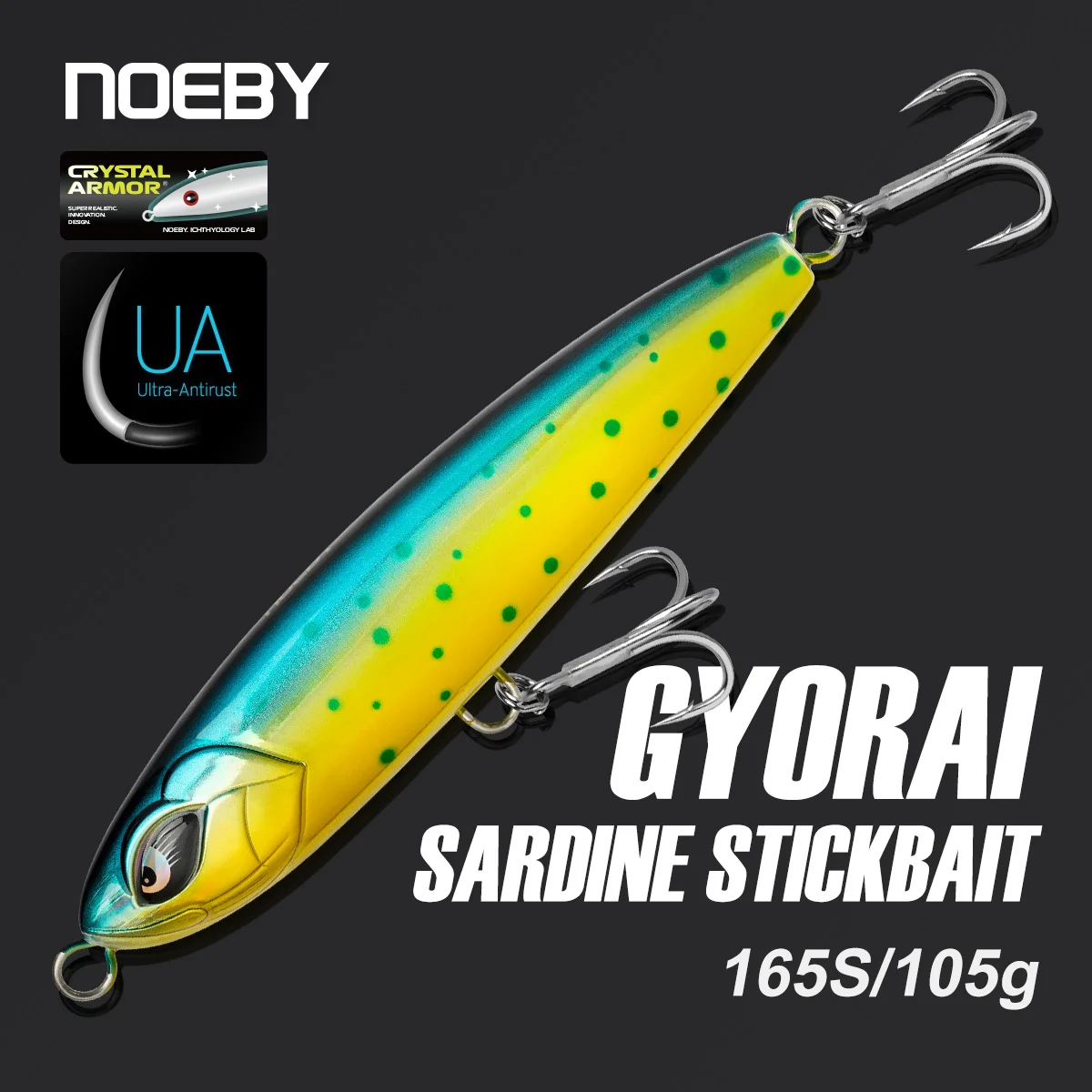 

Noeby-Stickbait Fishing Lure, Sinking Pencil Wobbler, Reinforced Artificial Hard Bait, Sea Tuna GT Fishing Lures, 165mm, 105g